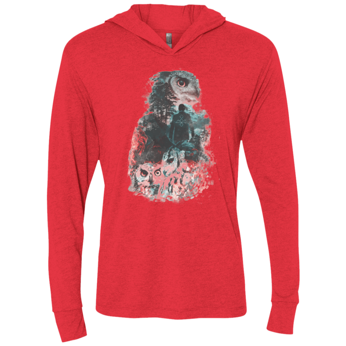 T-Shirts Vintage Red / X-Small The Owls are Not What They Seem Triblend Long Sleeve Hoodie Tee