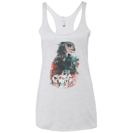 T-Shirts Heather White / X-Small The Owls are Not What They Seem Women's Triblend Racerback Tank