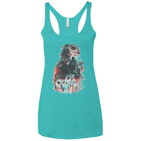 T-Shirts Tahiti Blue / X-Small The Owls are Not What They Seem Women's Triblend Racerback Tank
