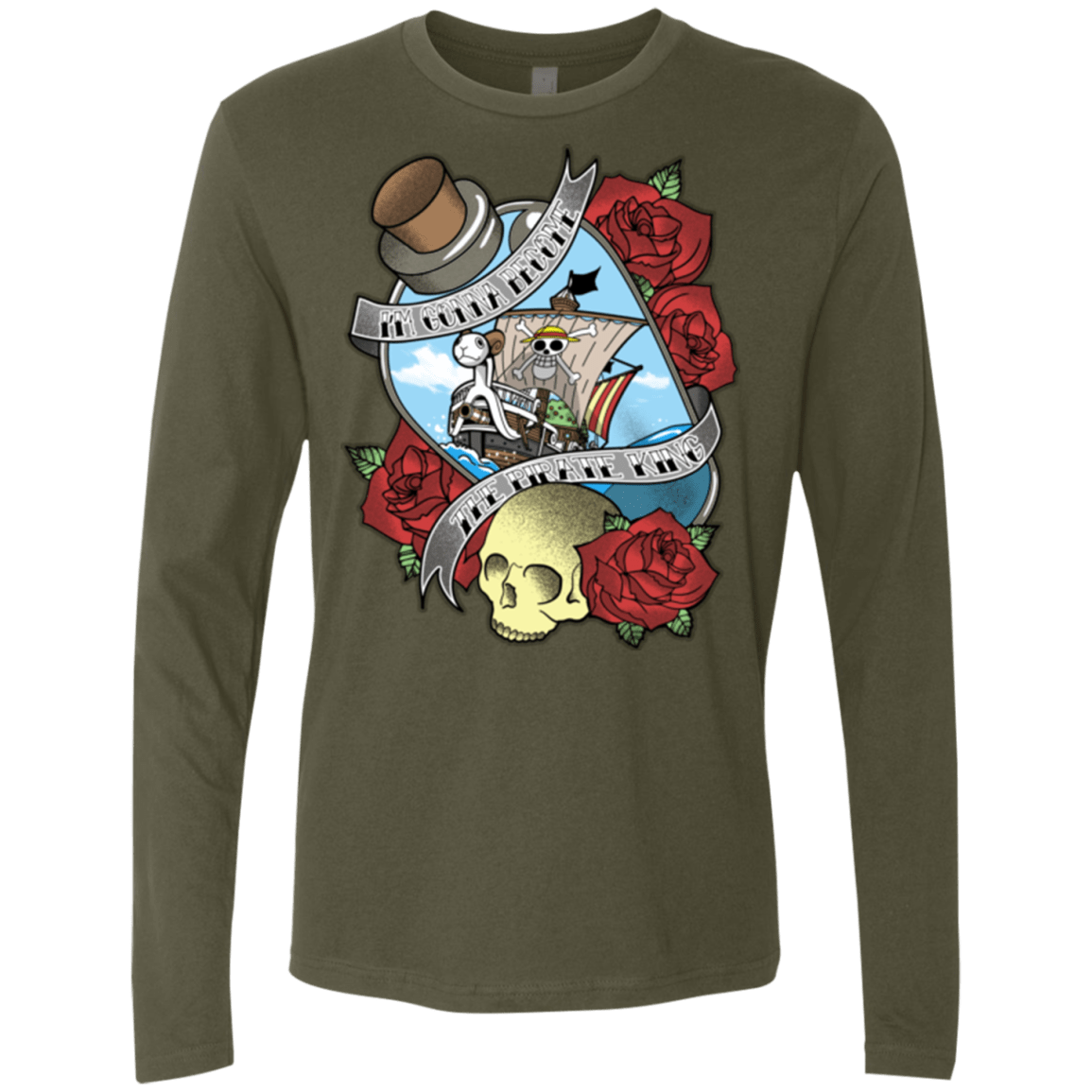 T-Shirts Military Green / Small The Pirate King Men's Premium Long Sleeve