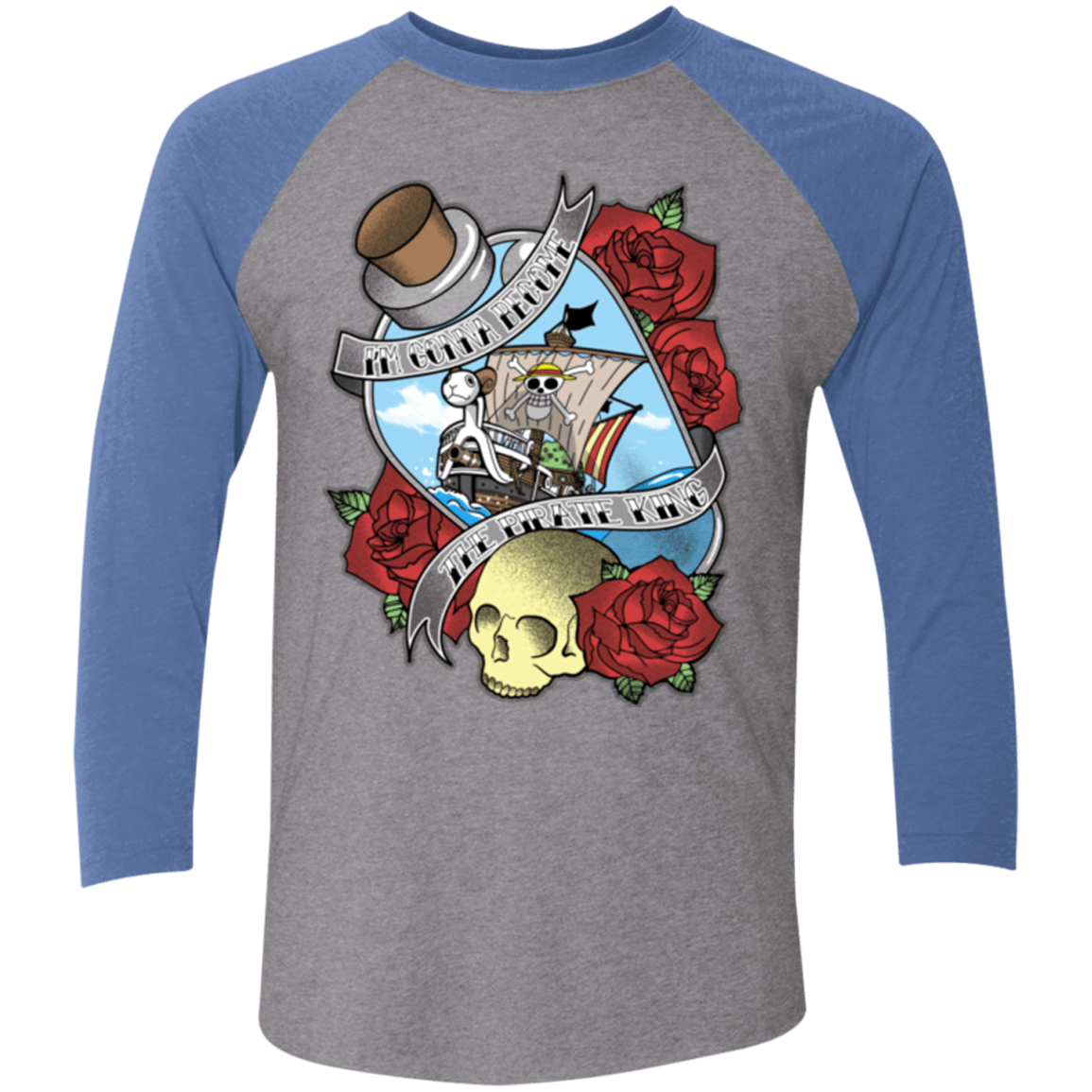 T-Shirts Premium Heather/ Vintage Royal / X-Small The Pirate King Triblend 3/4 Sleeve