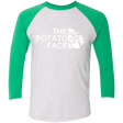 T-Shirts Heather White/Envy / X-Small The Potato Face Men's Triblend 3/4 Sleeve