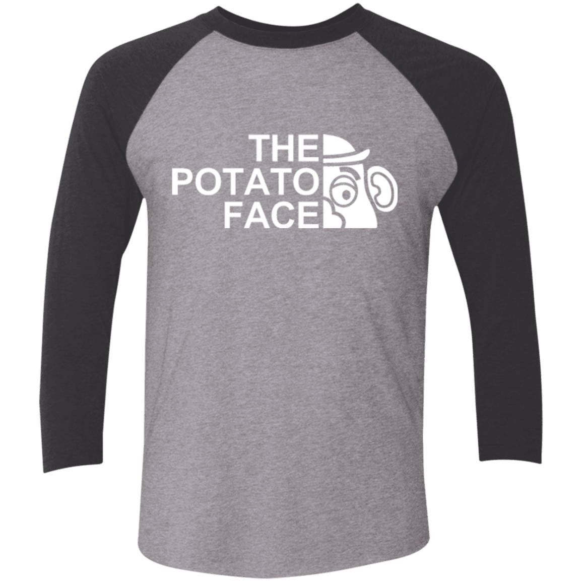 T-Shirts Premium Heather/ Vintage Black / X-Small The Potato Face Men's Triblend 3/4 Sleeve