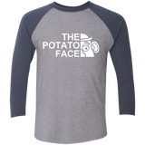 T-Shirts Premium Heather/ Vintage Navy / X-Small The Potato Face Men's Triblend 3/4 Sleeve
