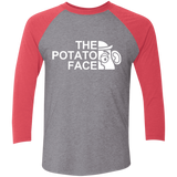 T-Shirts Premium Heather/ Vintage Red / X-Small The Potato Face Men's Triblend 3/4 Sleeve