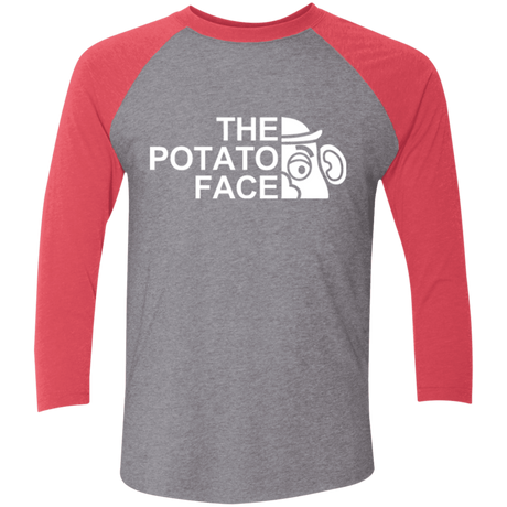 T-Shirts Premium Heather/ Vintage Red / X-Small The Potato Face Men's Triblend 3/4 Sleeve