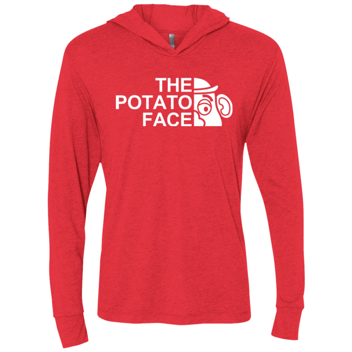 The Potato Face Triblend Long Sleeve Hoodie Tee