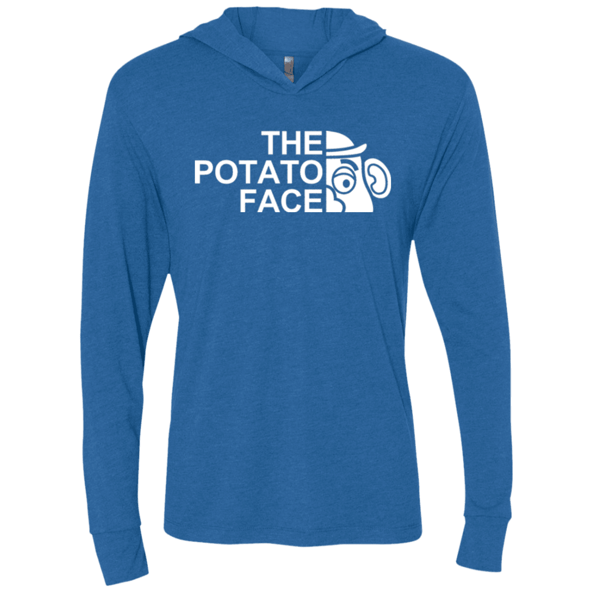 The Potato Face Triblend Long Sleeve Hoodie Tee