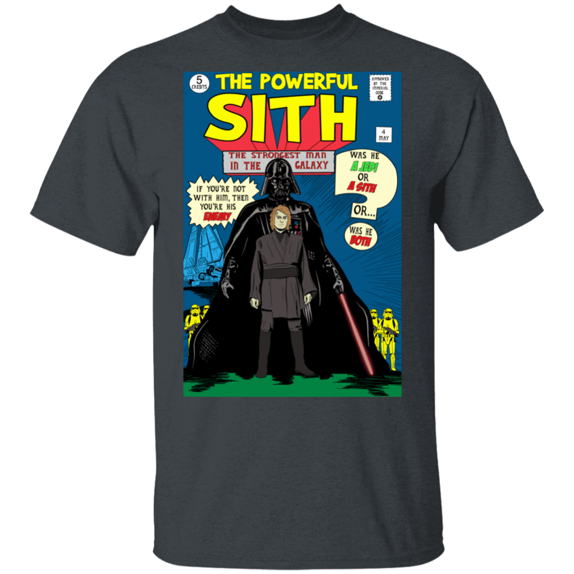 T-Shirts Dark Heather / S The Powerful Sith Comic T-Shirt