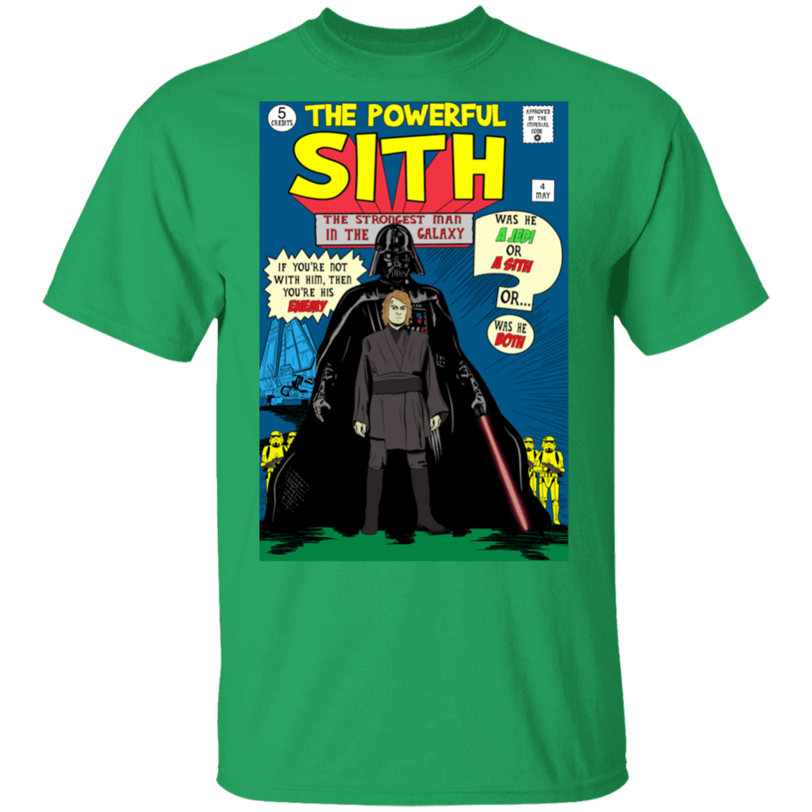 T-Shirts Irish Green / S The Powerful Sith Comic T-Shirt
