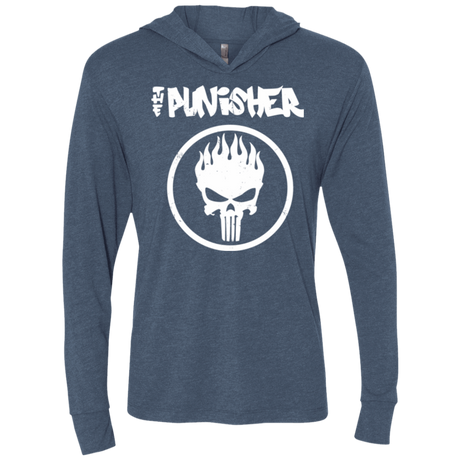 T-Shirts Indigo / X-Small The Punisher Triblend Long Sleeve Hoodie Tee