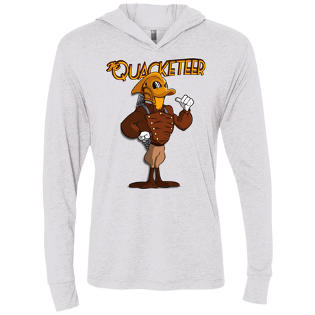 T-Shirts Heather White / X-Small The Quacketeer Triblend Long Sleeve Hoodie Tee