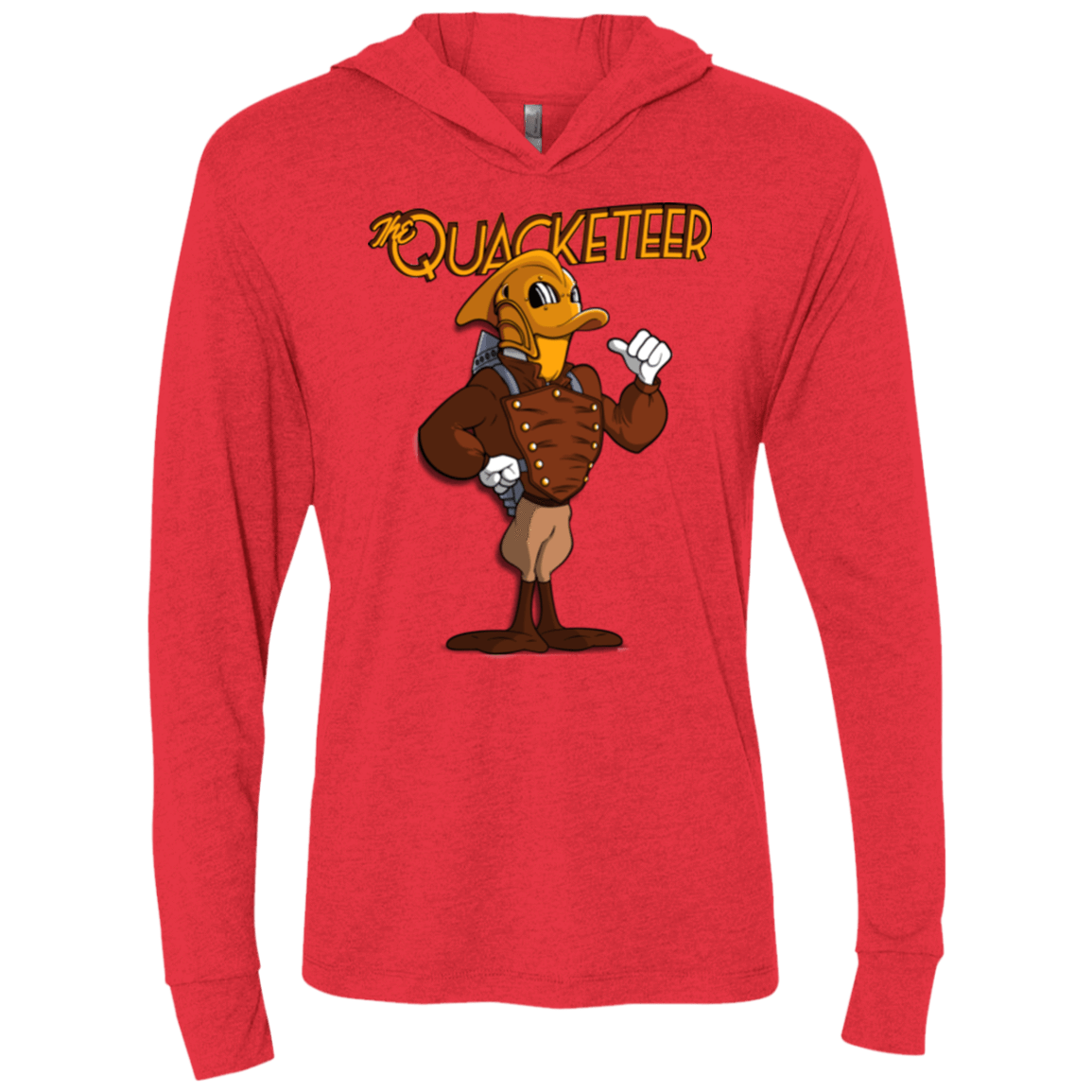 T-Shirts Vintage Red / X-Small The Quacketeer Triblend Long Sleeve Hoodie Tee