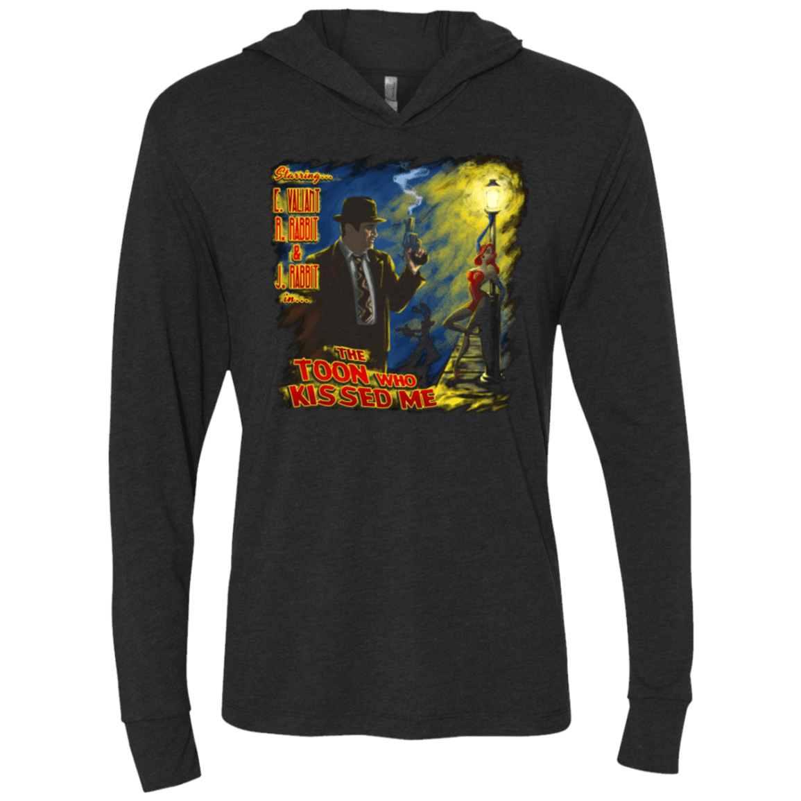 The Rabbit Who Kissed Me Triblend Long Sleeve Hoodie Tee