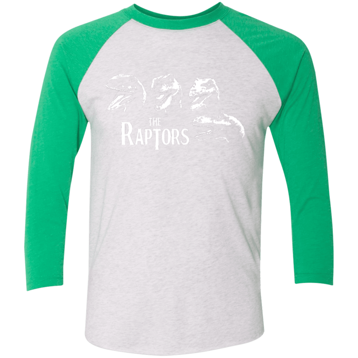 T-Shirts Heather White/Envy / X-Small The Raptors Men's Triblend 3/4 Sleeve
