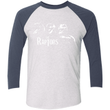 T-Shirts Heather White/Indigo / X-Small The Raptors Men's Triblend 3/4 Sleeve