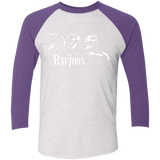 T-Shirts Heather White/Purple Rush / X-Small The Raptors Men's Triblend 3/4 Sleeve