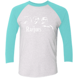 T-Shirts Heather White/Tahiti Blue / X-Small The Raptors Men's Triblend 3/4 Sleeve
