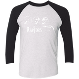 T-Shirts Heather White/Vintage Black / X-Small The Raptors Men's Triblend 3/4 Sleeve