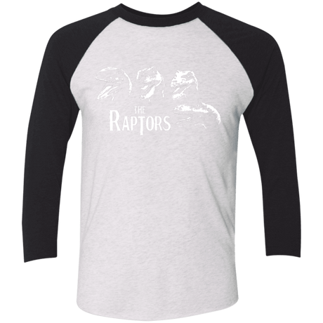 T-Shirts Heather White/Vintage Black / X-Small The Raptors Men's Triblend 3/4 Sleeve