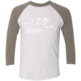 T-Shirts Heather White/Vintage Grey / X-Small The Raptors Men's Triblend 3/4 Sleeve