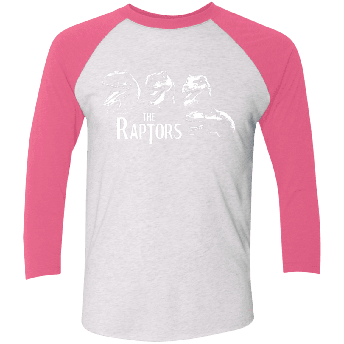 T-Shirts Heather White/Vintage Pink / X-Small The Raptors Men's Triblend 3/4 Sleeve