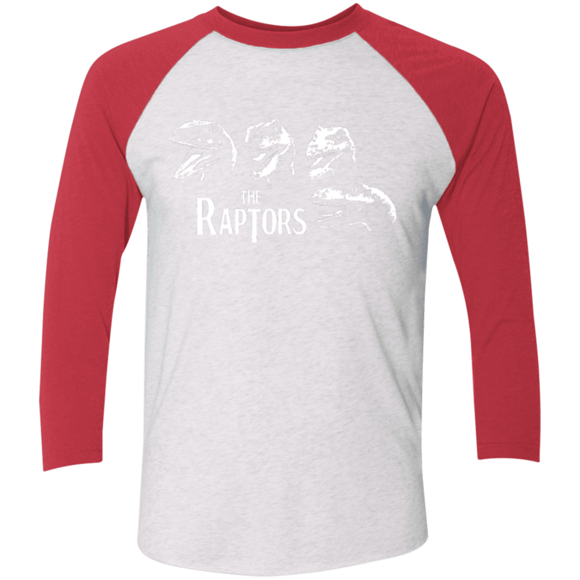 T-Shirts Heather White/Vintage Red / X-Small The Raptors Men's Triblend 3/4 Sleeve