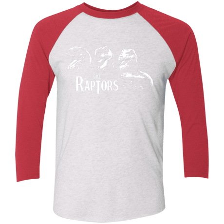 T-Shirts Heather White/Vintage Red / X-Small The Raptors Men's Triblend 3/4 Sleeve