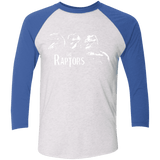 T-Shirts Heather White/Vintage Royal / X-Small The Raptors Men's Triblend 3/4 Sleeve