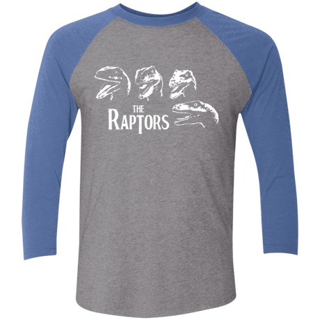 T-Shirts Premium Heather/ Vintage Royal / X-Small The Raptors Men's Triblend 3/4 Sleeve