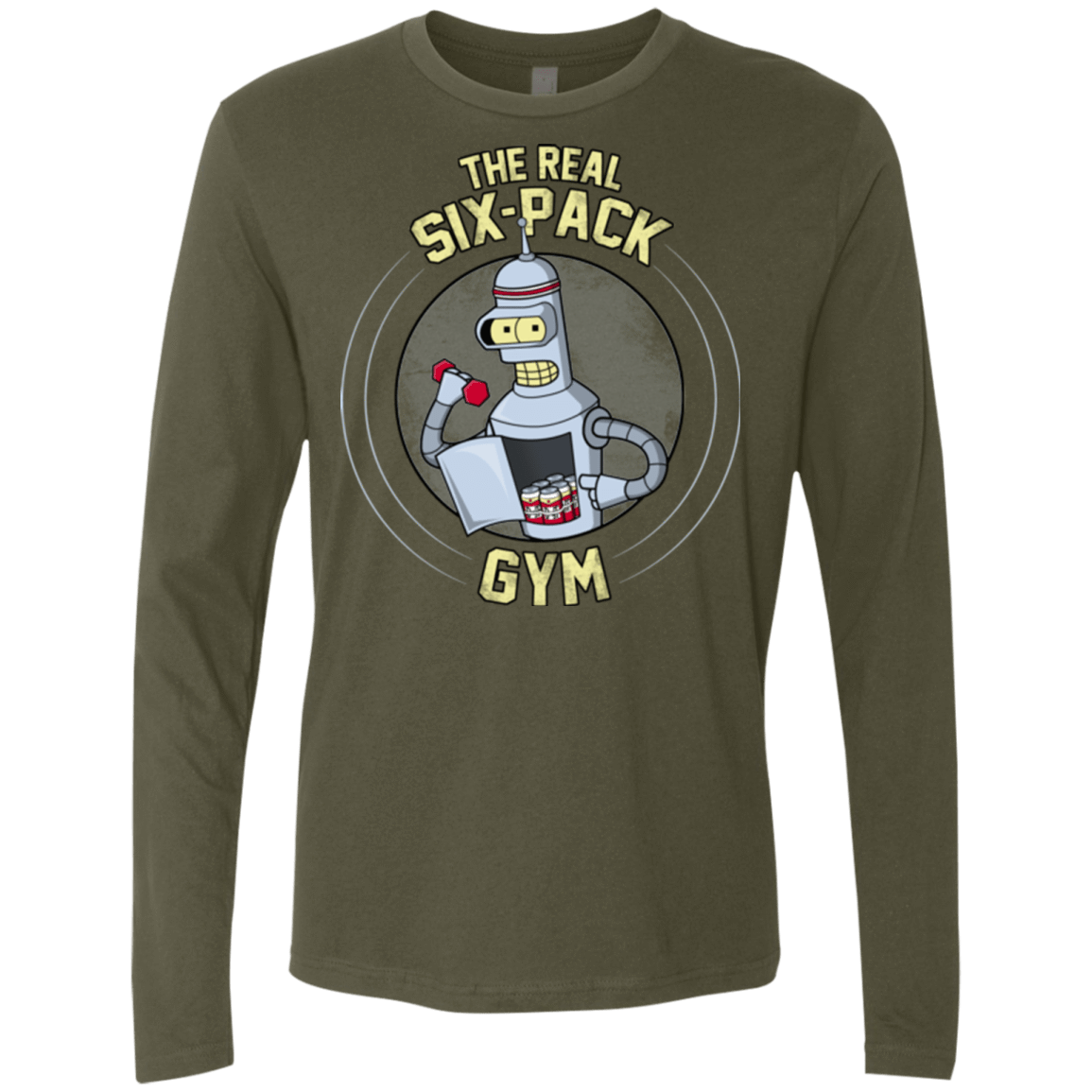 T-Shirts Military Green / Small The Real Six Pack Men's Premium Long Sleeve