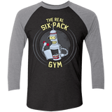 T-Shirts Vintage Black/Premium Heather / X-Small The Real Six Pack Men's Triblend 3/4 Sleeve