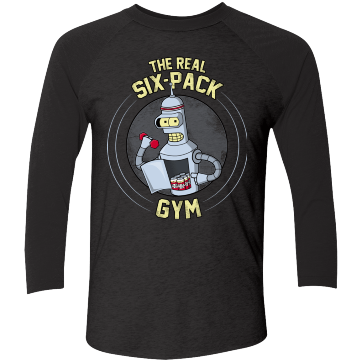 T-Shirts Vintage Black/Vintage Black / X-Small The Real Six Pack Men's Triblend 3/4 Sleeve