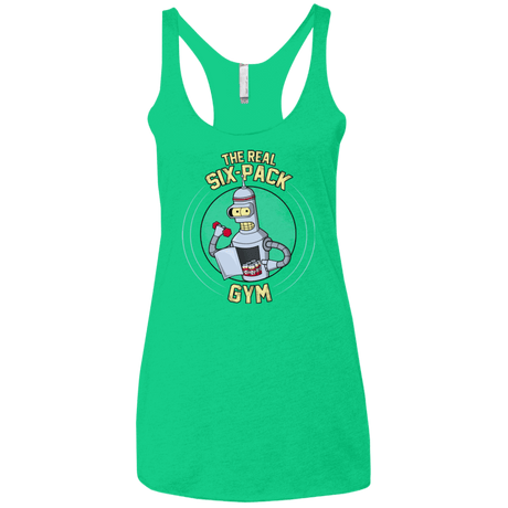 T-Shirts Envy / X-Small The Real Six Pack Women's Triblend Racerback Tank