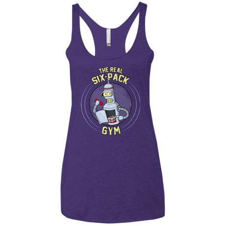 T-Shirts Purple / X-Small The Real Six Pack Women's Triblend Racerback Tank