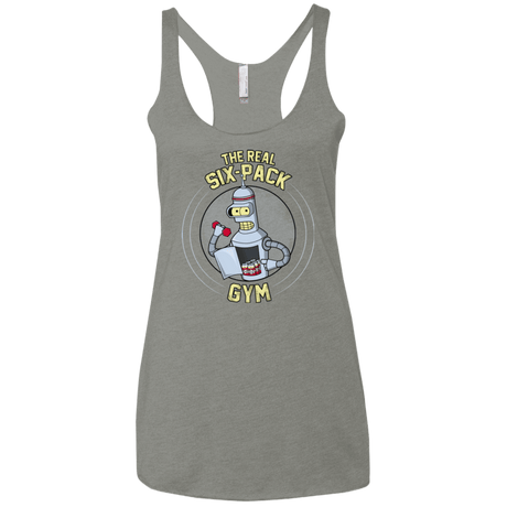 T-Shirts Venetian Grey / X-Small The Real Six Pack Women's Triblend Racerback Tank