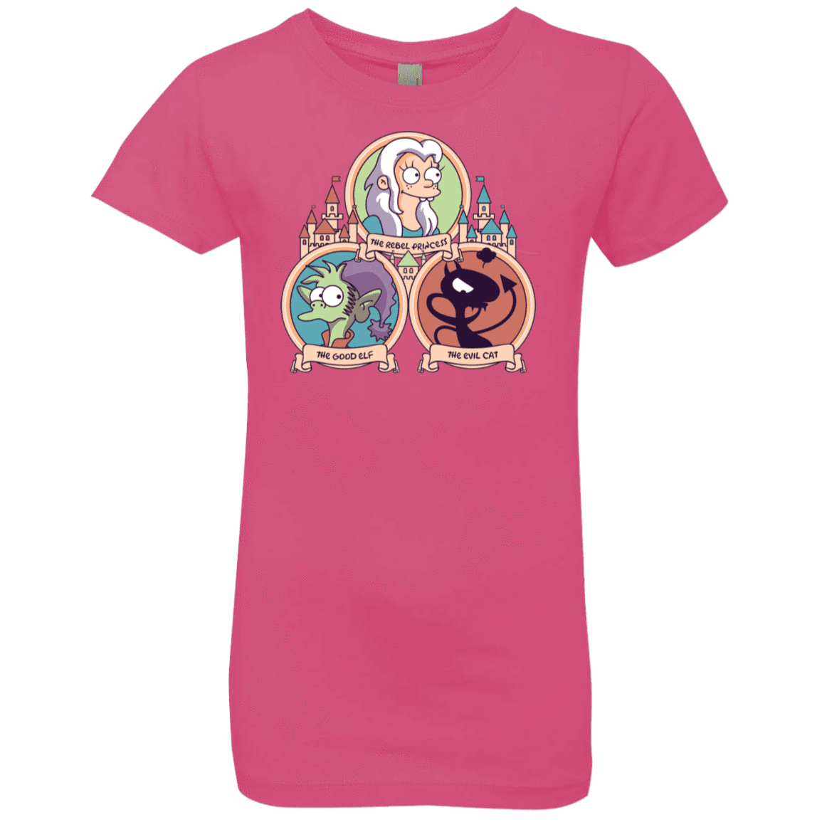 T-Shirts Hot Pink / YXS The Rebel, the Good and Evil Cat Girls Premium T-Shirt