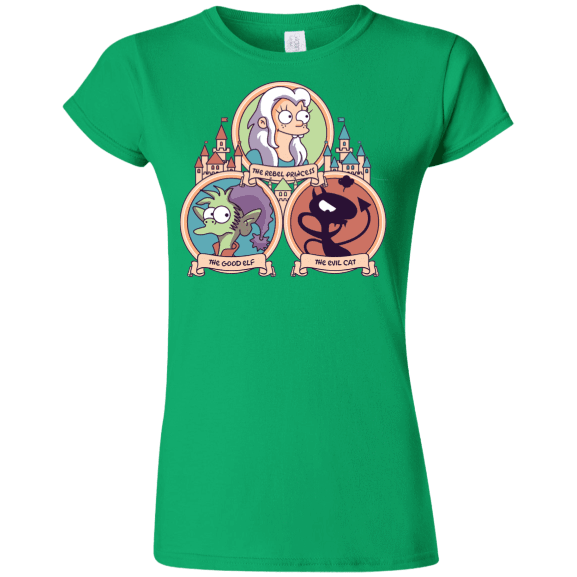 T-Shirts Irish Green / S The Rebel, the Good and Evil Cat Junior Slimmer-Fit T-Shirt