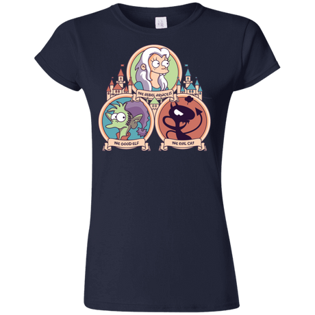 T-Shirts Navy / S The Rebel, the Good and Evil Cat Junior Slimmer-Fit T-Shirt