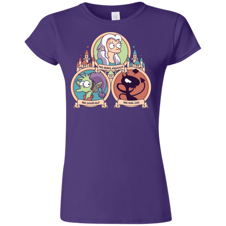 T-Shirts Purple / S The Rebel, the Good and Evil Cat Junior Slimmer-Fit T-Shirt
