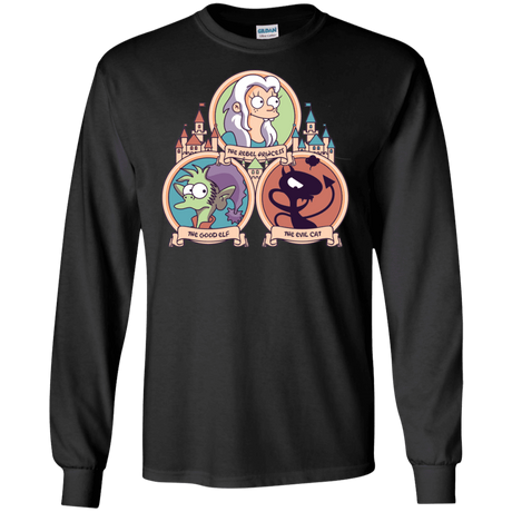 T-Shirts Black / S The Rebel, the Good and Evil Cat Men's Long Sleeve T-Shirt