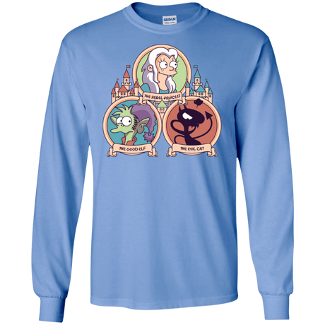 T-Shirts Carolina Blue / S The Rebel, the Good and Evil Cat Men's Long Sleeve T-Shirt