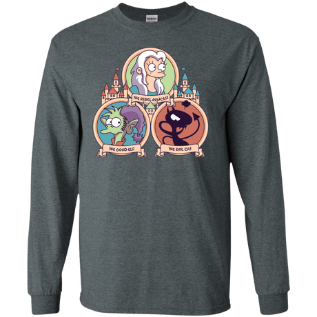 T-Shirts Dark Heather / S The Rebel, the Good and Evil Cat Men's Long Sleeve T-Shirt