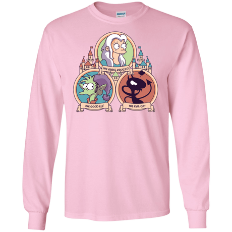 T-Shirts Light Pink / S The Rebel, the Good and Evil Cat Men's Long Sleeve T-Shirt