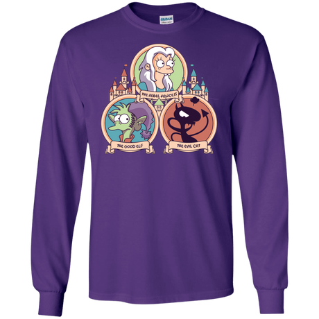 T-Shirts Purple / S The Rebel, the Good and Evil Cat Men's Long Sleeve T-Shirt