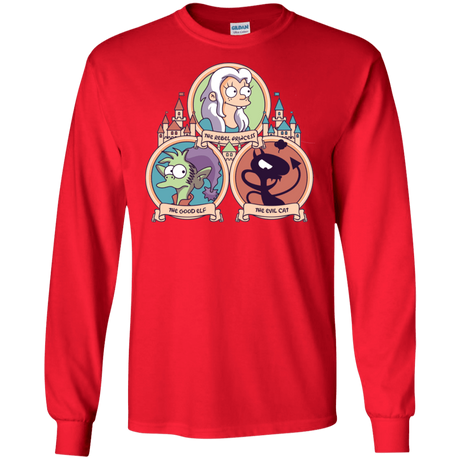 T-Shirts Red / S The Rebel, the Good and Evil Cat Men's Long Sleeve T-Shirt