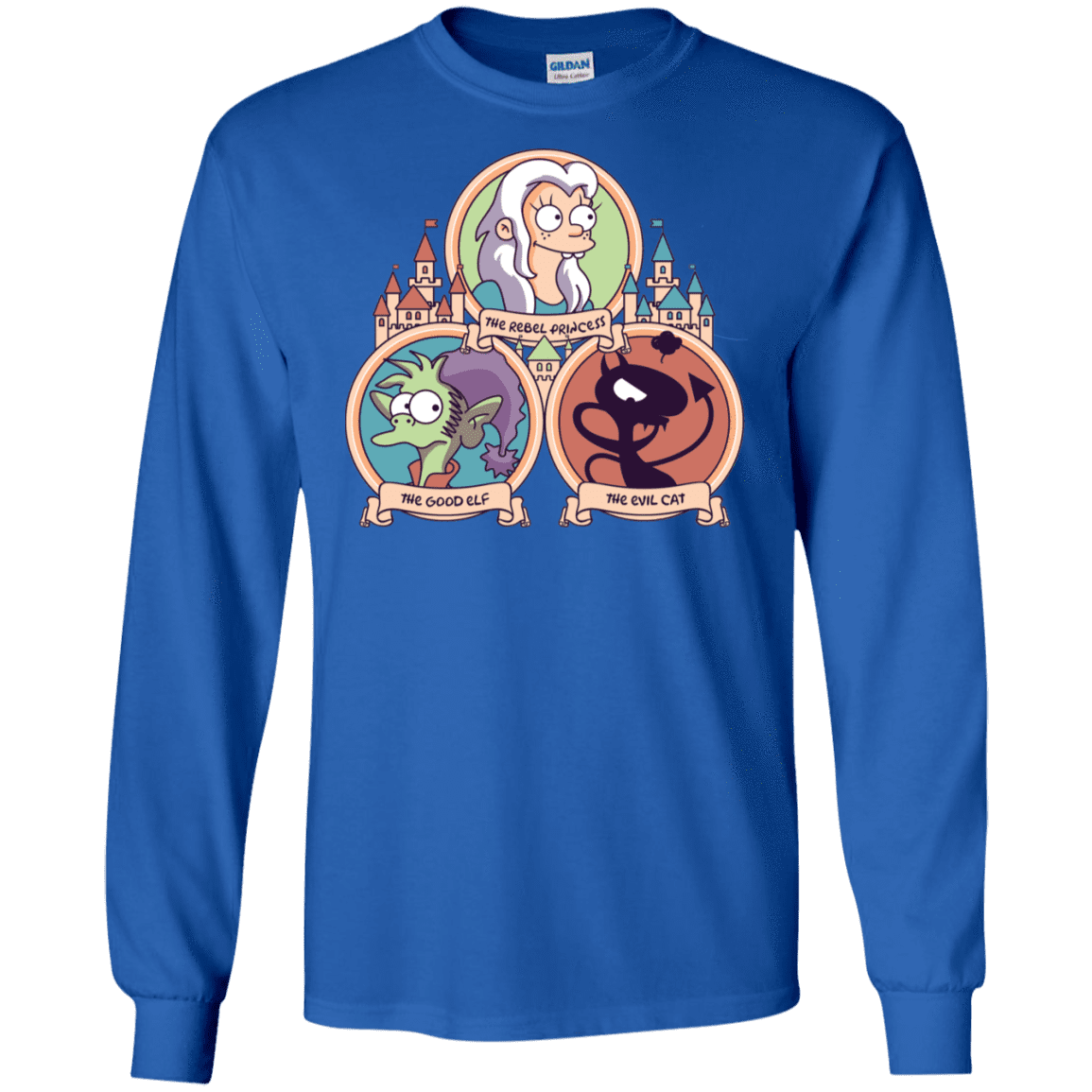 T-Shirts Royal / S The Rebel, the Good and Evil Cat Men's Long Sleeve T-Shirt