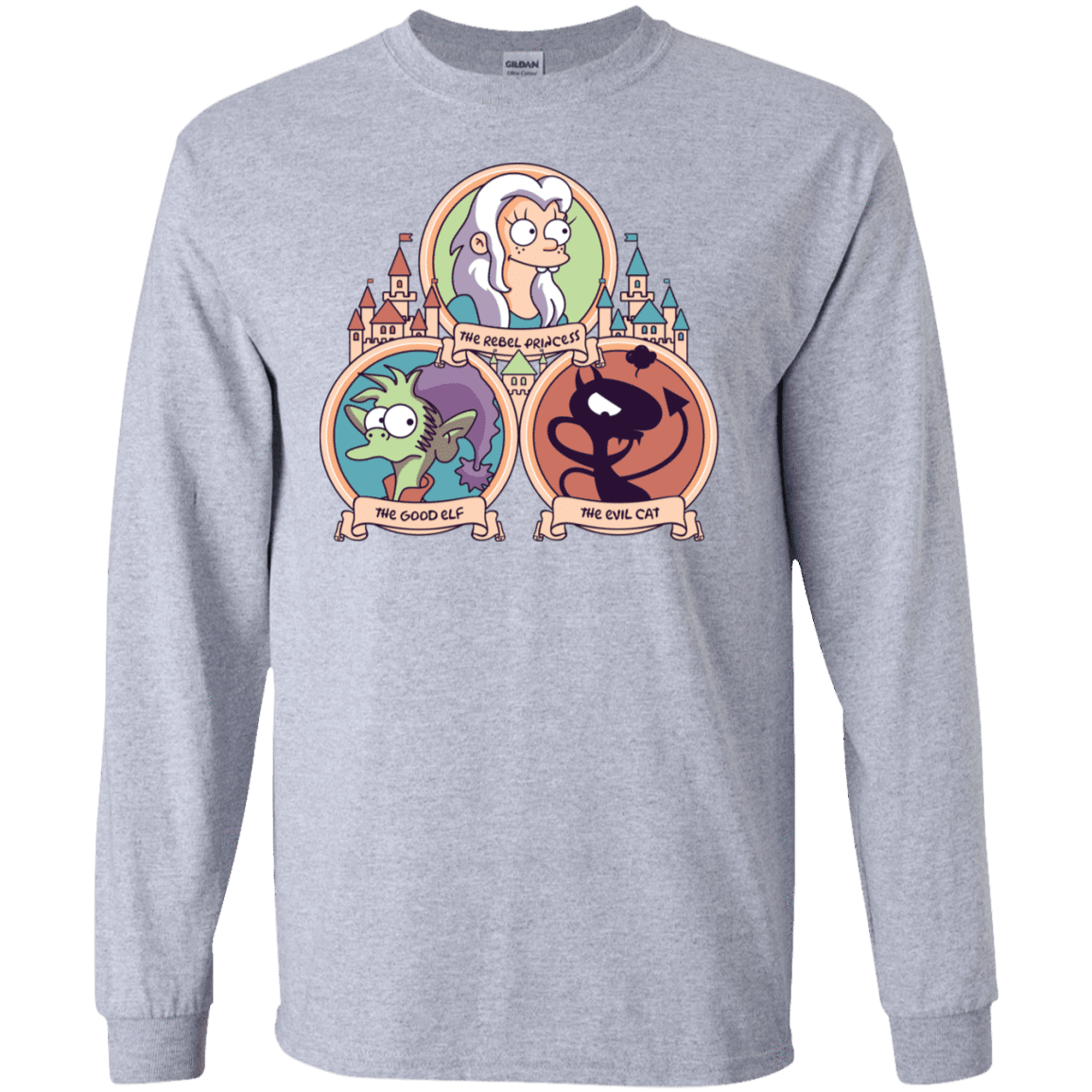 T-Shirts Sport Grey / S The Rebel, the Good and Evil Cat Men's Long Sleeve T-Shirt