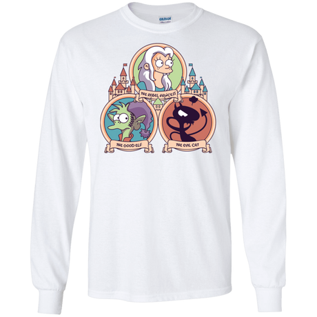 T-Shirts White / S The Rebel, the Good and Evil Cat Men's Long Sleeve T-Shirt