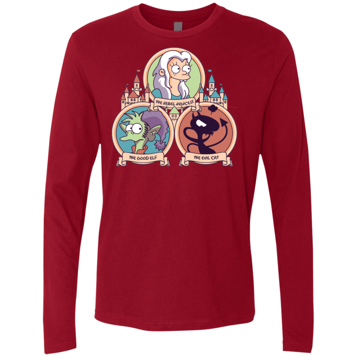 T-Shirts Cardinal / S The Rebel, the Good and Evil Cat Men's Premium Long Sleeve